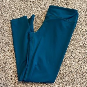 Fabletics Teal Blue Powerhold Athletic 7/8 Leggings M